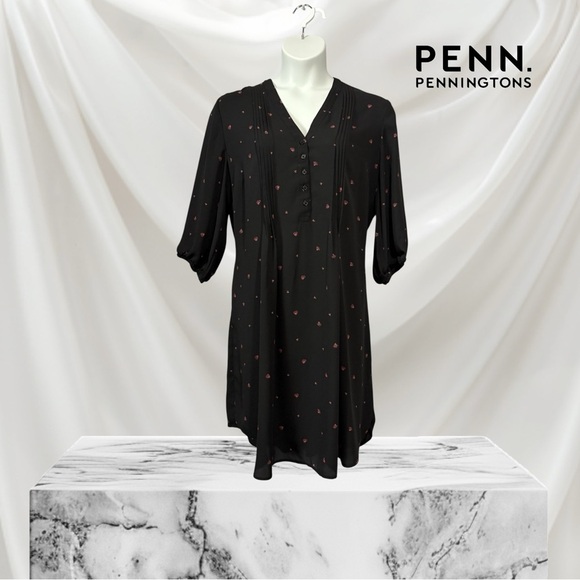 Penningtons, Plus Size Black Floral Tunic Dress (In Every Story) 20W - Picture 1 of 8